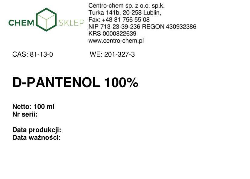 D-PANTENOL 100% 100ML (Zdjęcie 2)