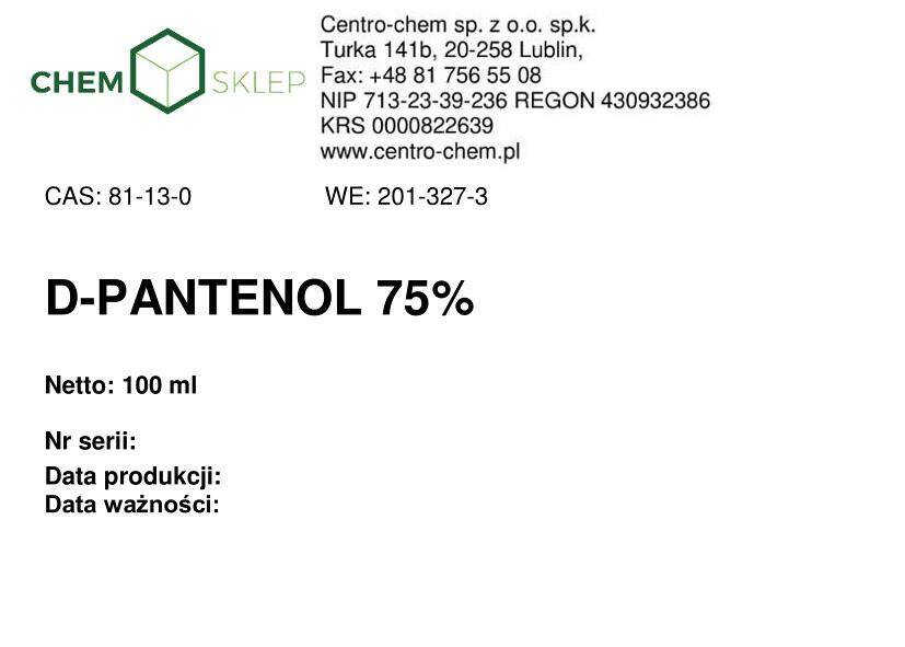 D-PANTENOL 75% 100ML (Zdjęcie 2)