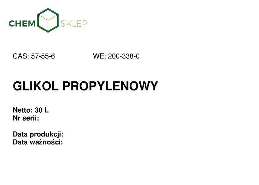 GLIKOL PROPYLENOWY (techniczny) 30L/30kg (Zdjęcie 2)