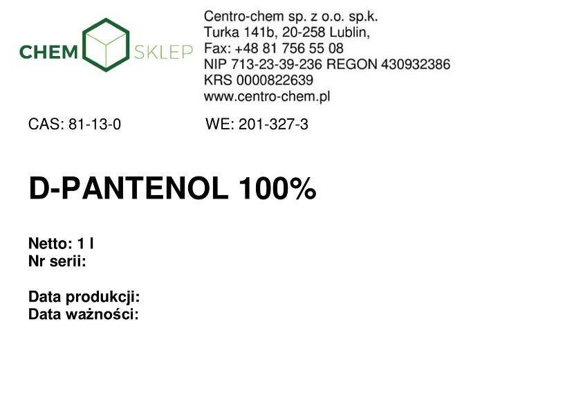 D-PANTENOL 100% 1L (Zdjęcie 2)
