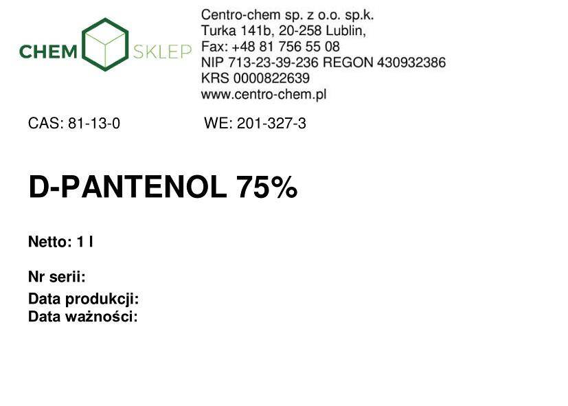 D-PANTENOL 75% 1L (Zdjęcie 2)