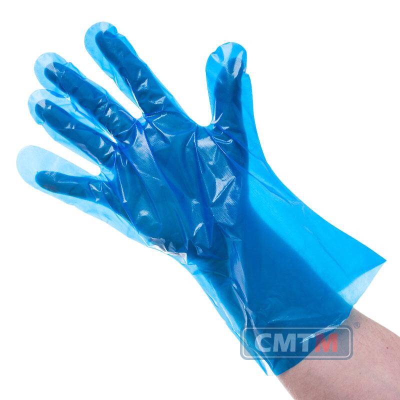 Rękawice PE długie niebieskie