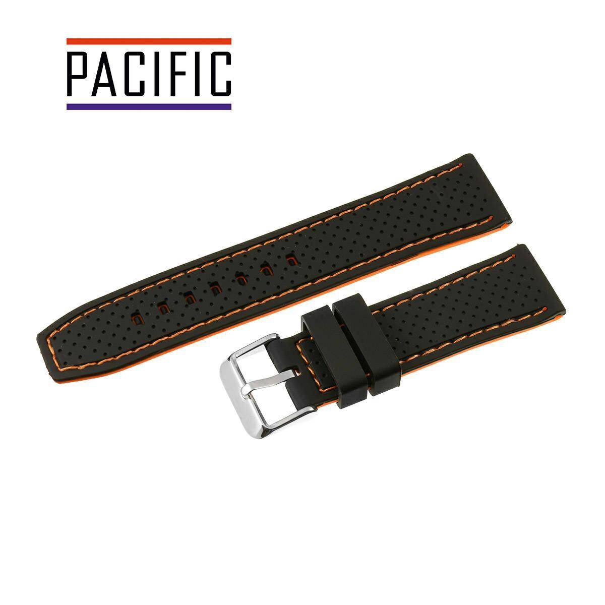 PASEK SILIKONOWY PACIFIC 22 MM U17 czarno pomarańczowy