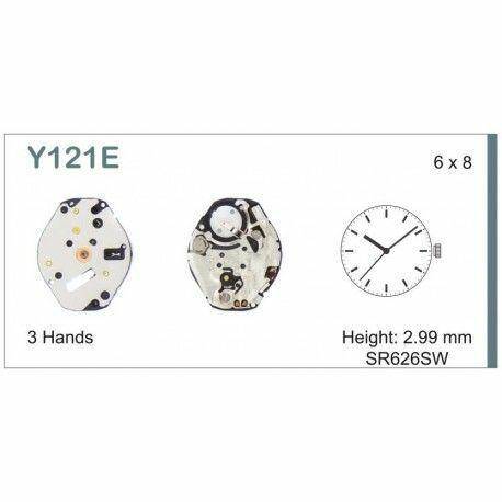 MECHANIZM SEIKO Y121E5 H5 Mvt. SHI Y121 H5 3/4 x 8``` SC Quartz (377)