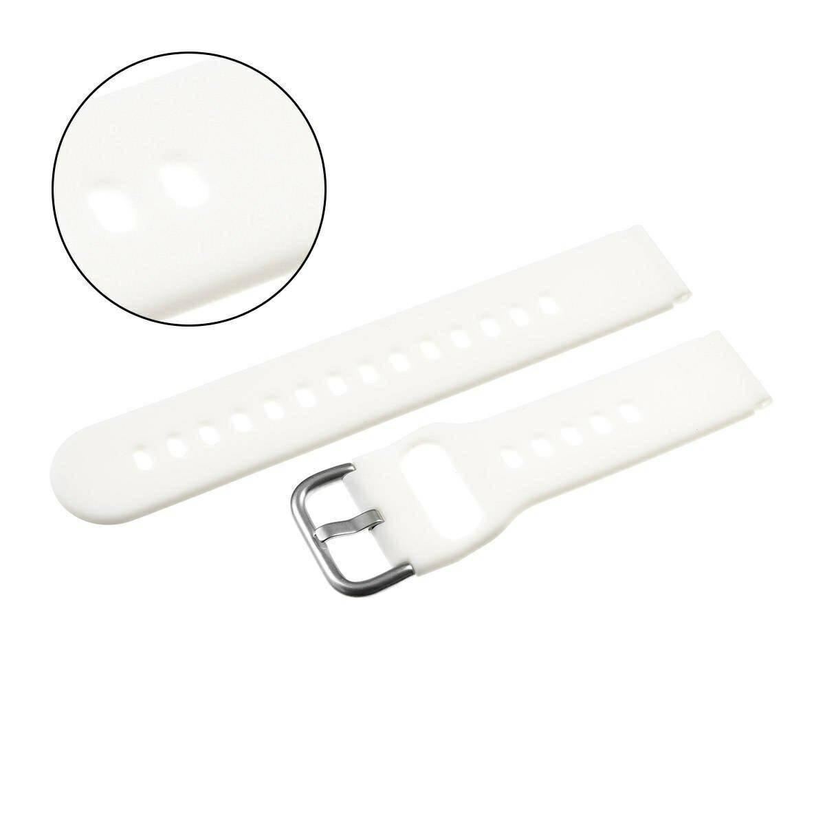 PASEK SILIKONOWY PACIFIC 22 MM U01 biały srebrna sprzączka