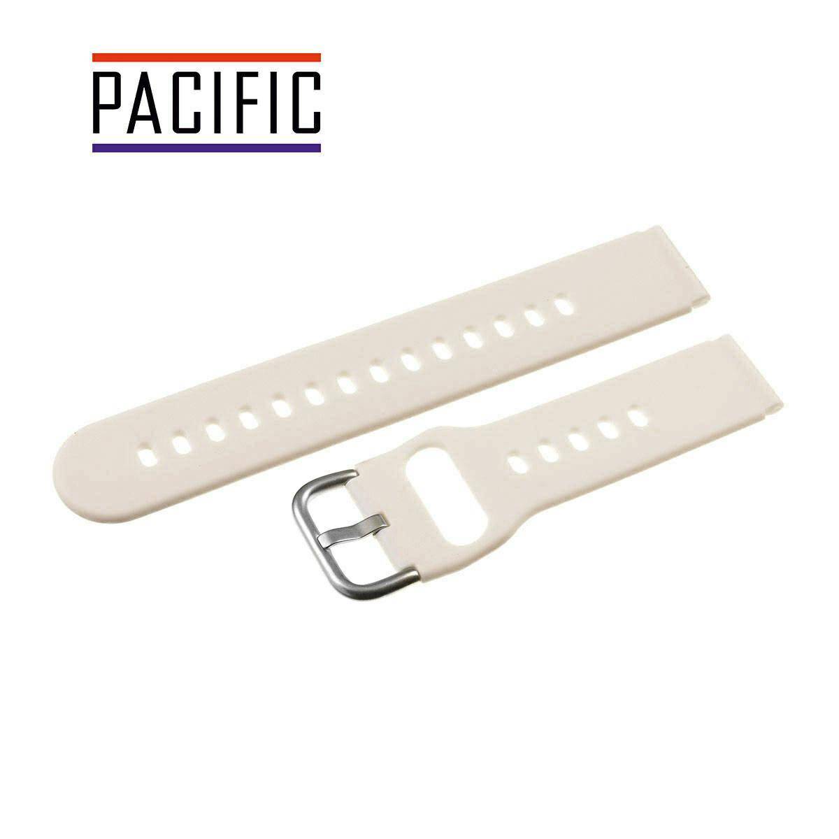 PASEK SILIKONOWY PACIFIC 22 MM U01 beżowy srebrna sprzączka