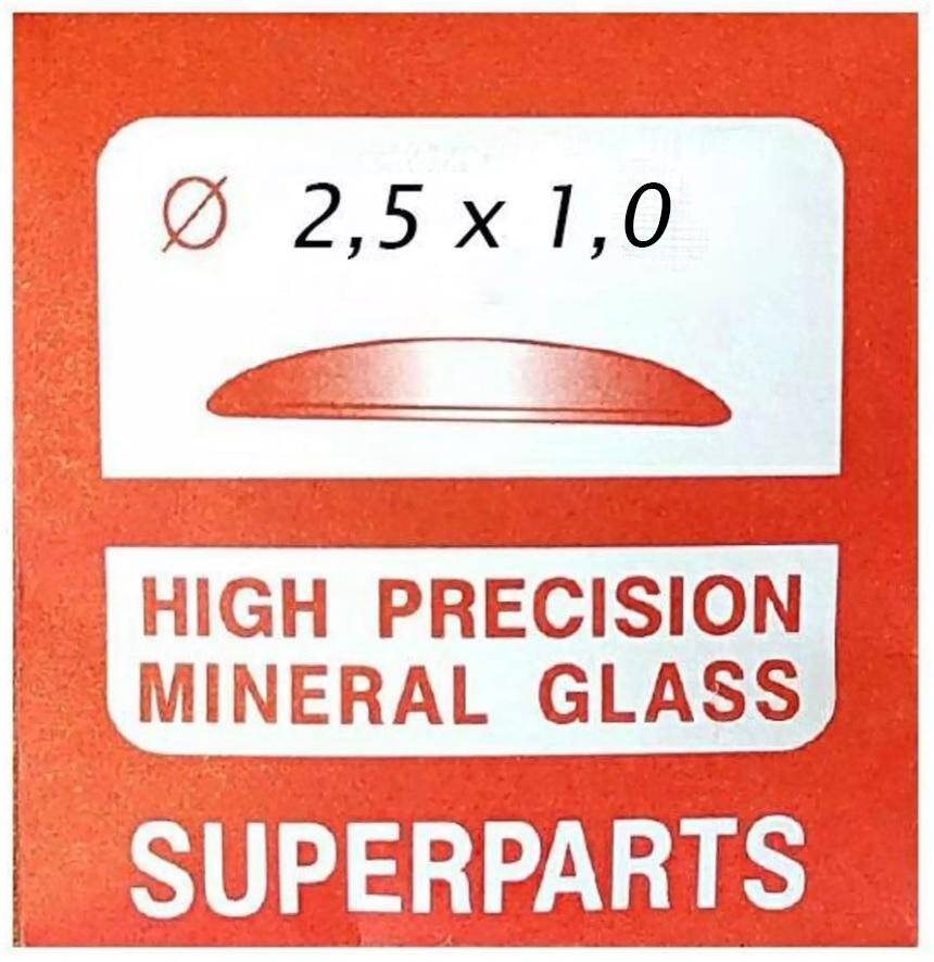 Szkło mineralne soczewkowe 2,5x1,0mm 350
