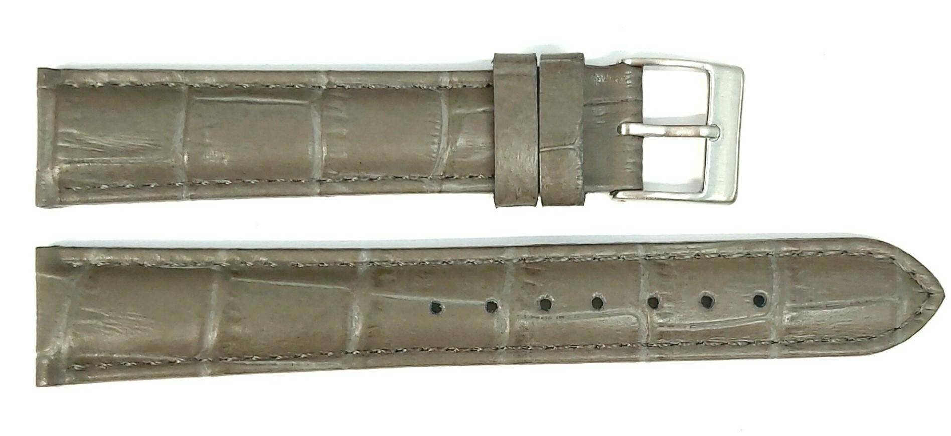 PASEK CHERMOND 18 MM B022 KROKODYL oliwkowy pasek, oliwkowe przeszycie