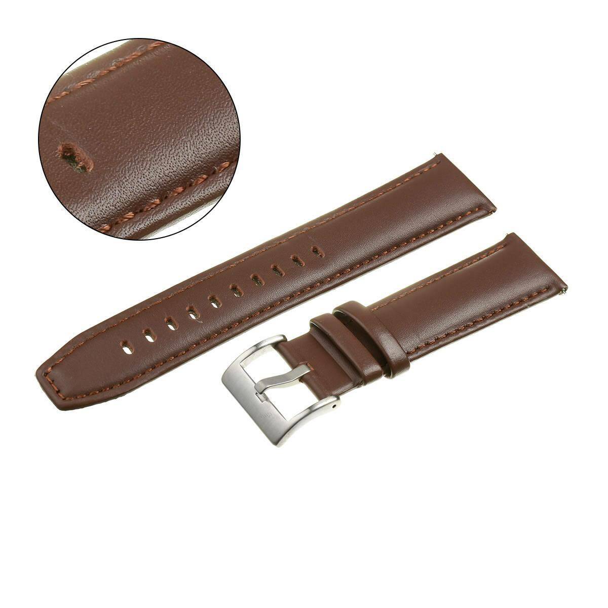 PASEK PACIFIC 22 MM W09 GŁADKI ciemnobrązowy pasek, brązowe przeszycie