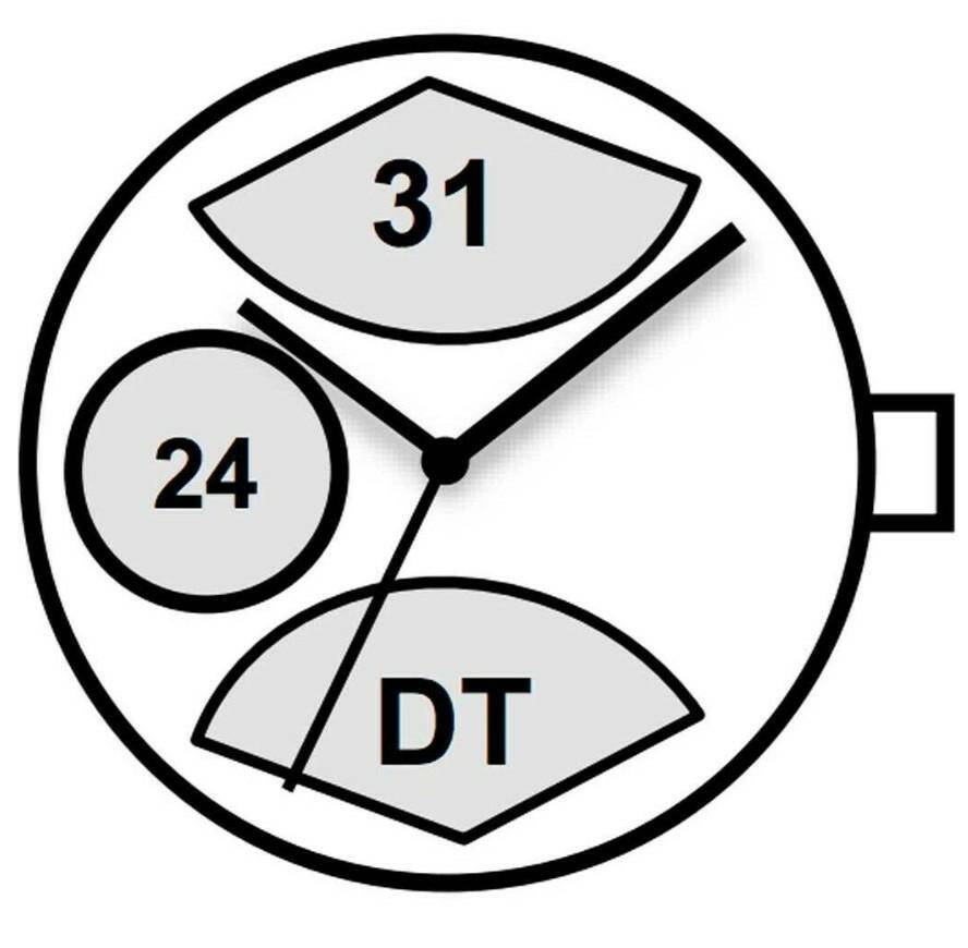 MECHANIZM MIYOTA GP52 12`` DATE12 SC RETRO DATE RETRO DUAL TIME Quartz (371 | SR920SW)