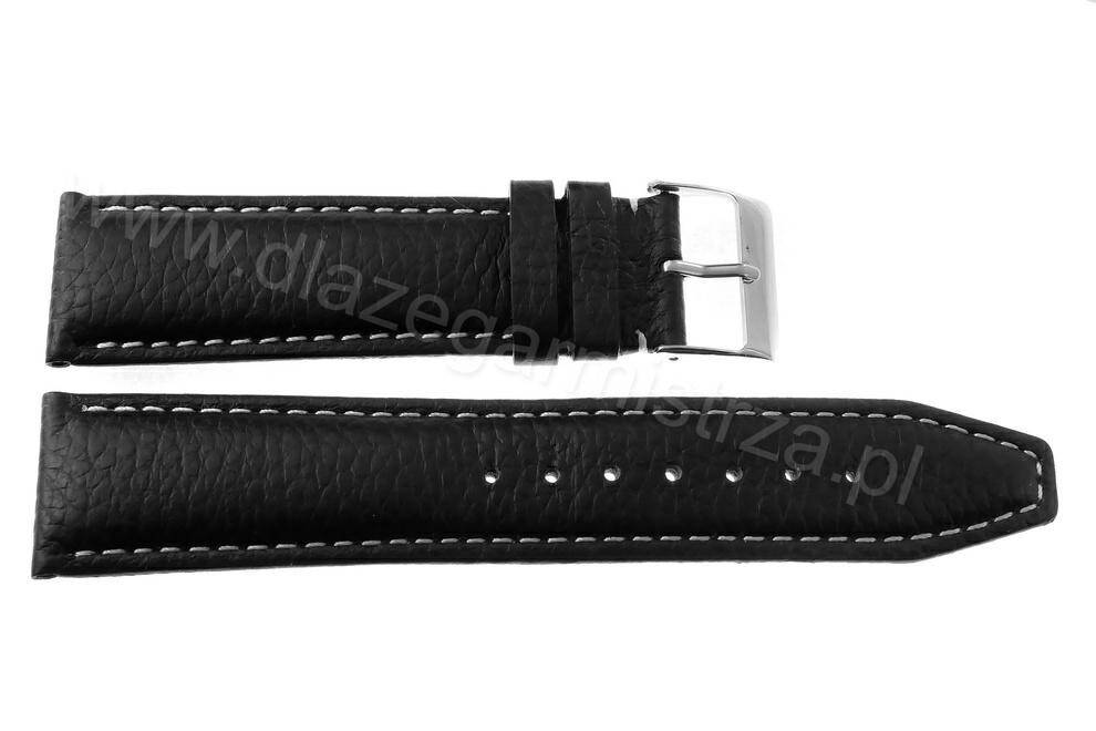 PASEK PACIFIC 22 MM W26 GŁADKI czarny pasek, białe przeszycie