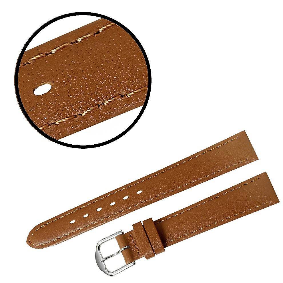 PASEK REDA 14mm GŁADKI jasnobrązowy pasek, brązowe przeszycie