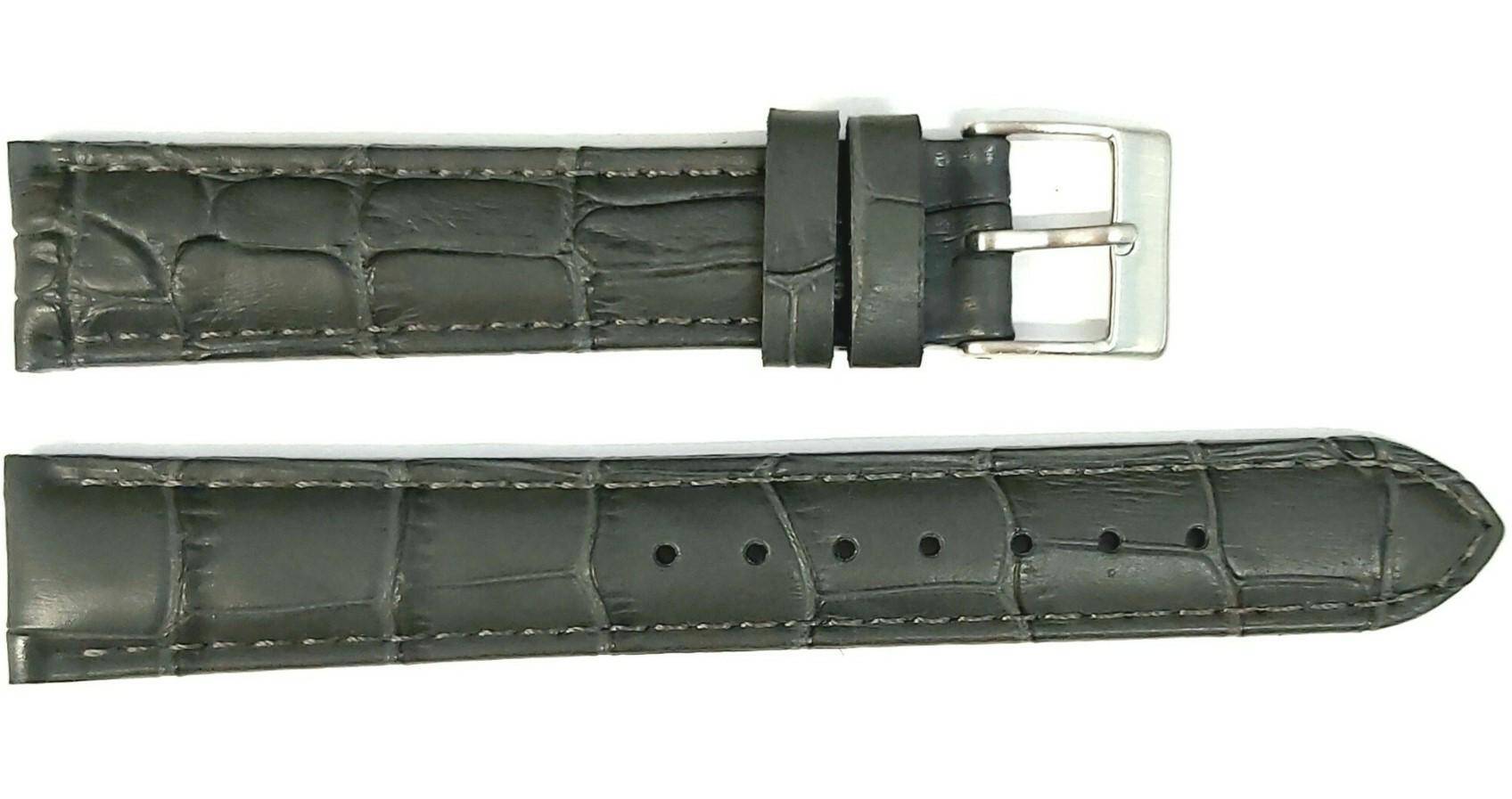 PASEK CHERMOND 18 MM B022 KROKODYL szary pasek, szare przeszycie