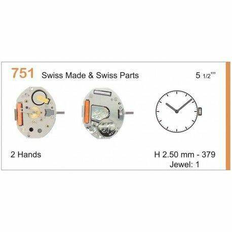 MECHANIZM RONDA 751 Mvt. Ronda 751 H1 5 1/2``` Quartz (379 | SR521SW)