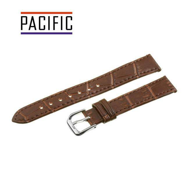 PASEK PACIFIC 22 MM W41 KROKODYL brązowy pasek, brązowe przeszycie