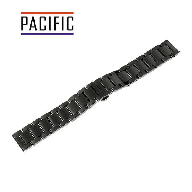 BRANSOLETA PACIFIC 22 MM PVD CZARNY MOTYLKOWY ZAMEK MODEL 57