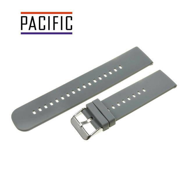 PASEK SILIKONOWY PACIFIC 22 MM U27 szary srebrna sprzączka