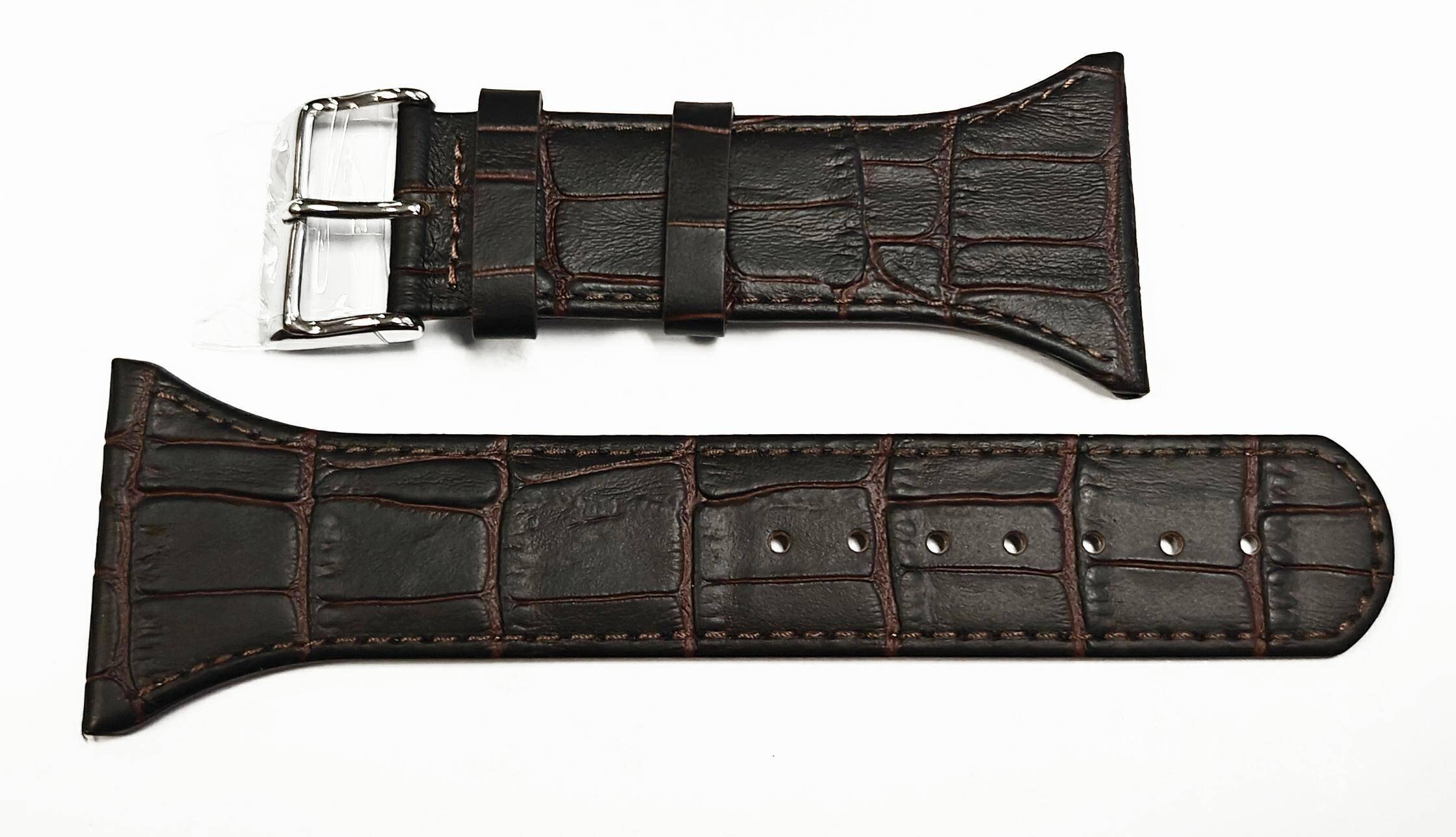 PASEK REDA 36mm KROKODYL brązowy pasek, brązowe przeszycie
