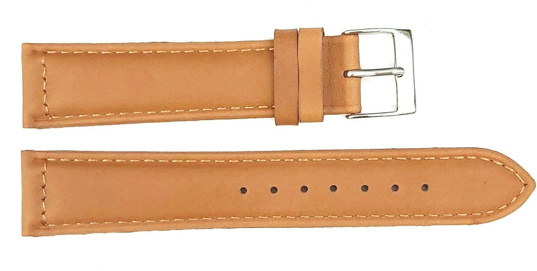 PASEK CHERMOND 20 MM B024 ceglasty pasek, brązowe przeszycie