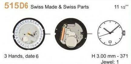 MECHANIZM RONDA 515 H2 11 1/2` SC DATE 6 Quartz (371)
