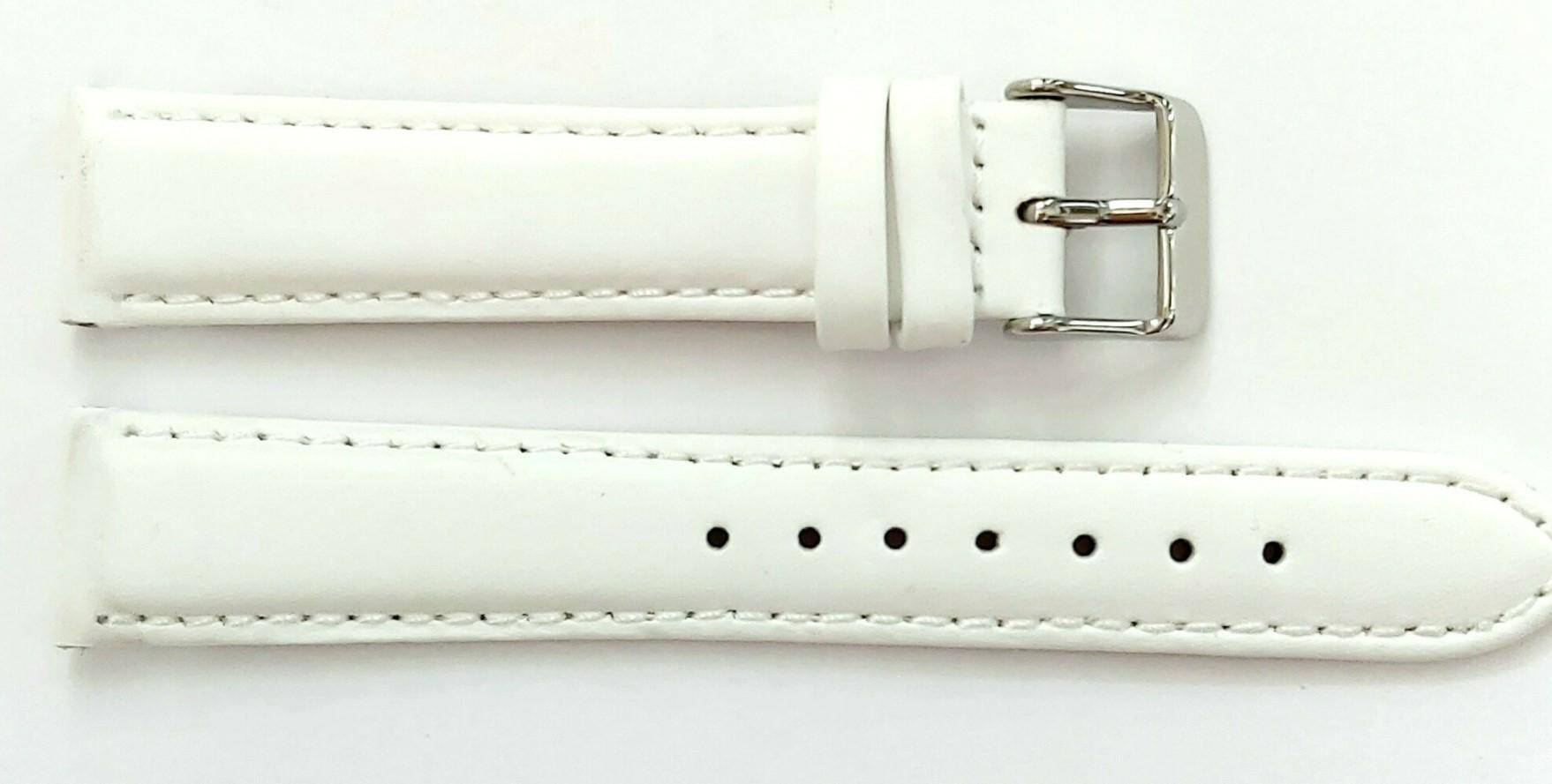 PASEK CHERMOND 18 MM A157 biały pasek, białe przeszycie
