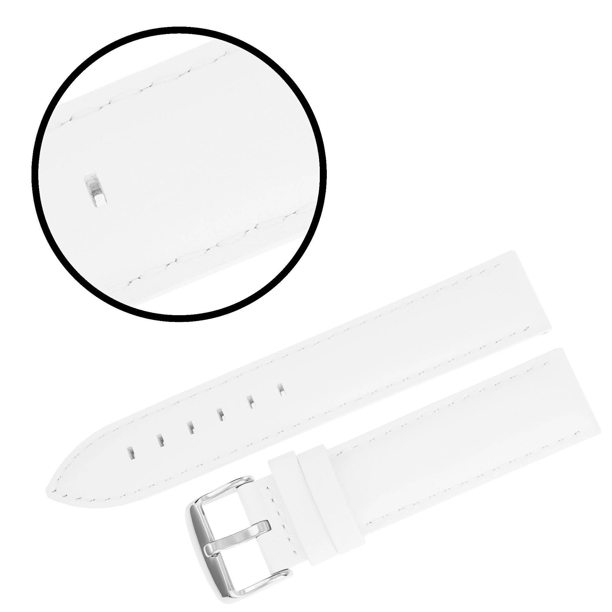 PASEK REDA 20mm GŁADKI PROSTY biały pasek, białe przeszycie