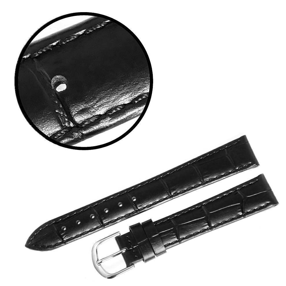 PASEK REDA 16mm KROKODYL czarny pasek, czarne przeszycie