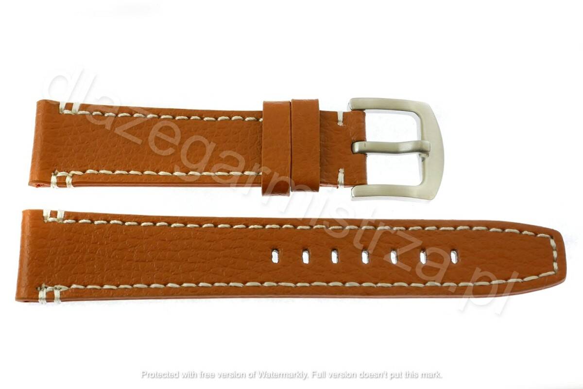 PASEK PACIFIC 26 MM W17 GŁADKI jasno brązowy pasek, białe przeszycie