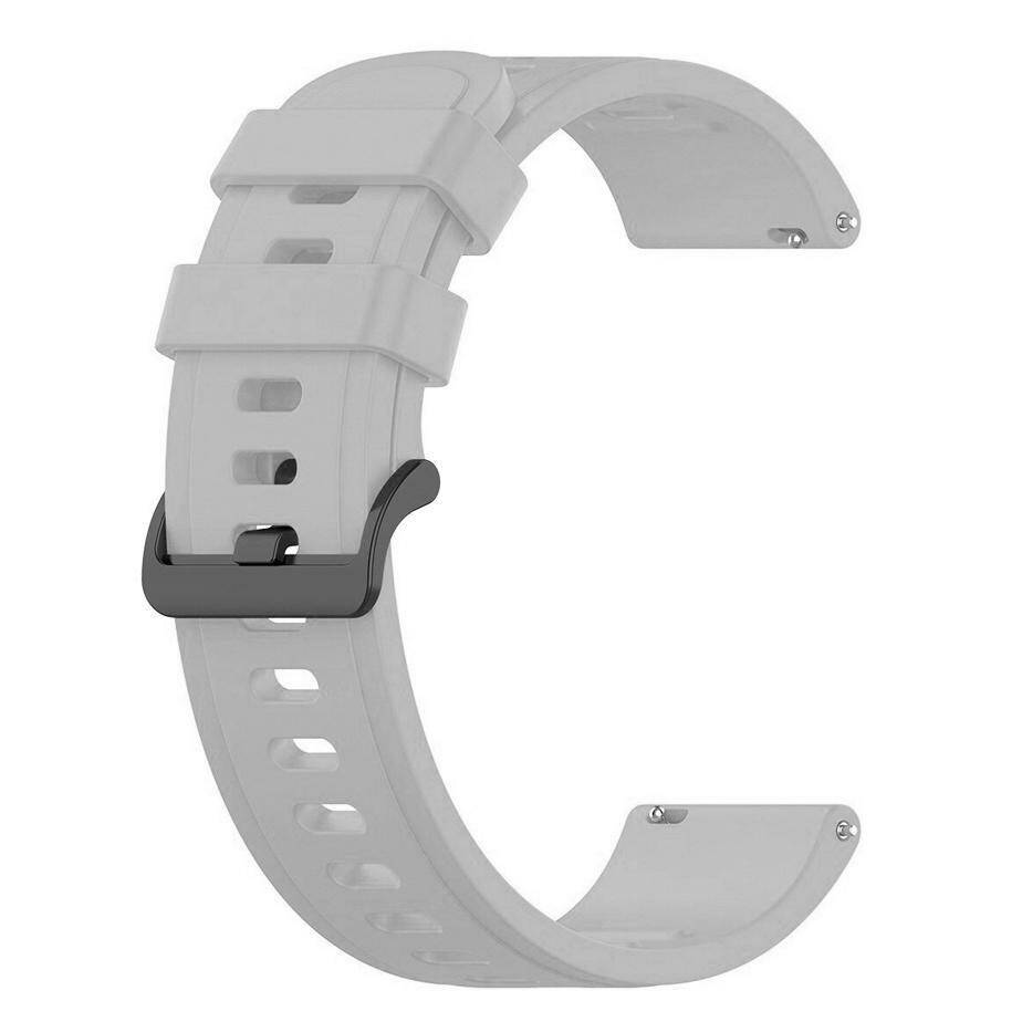 PASEK SILIKONOWY 22 MM jasnoszary, czarna sprzączka, z teleskopami
