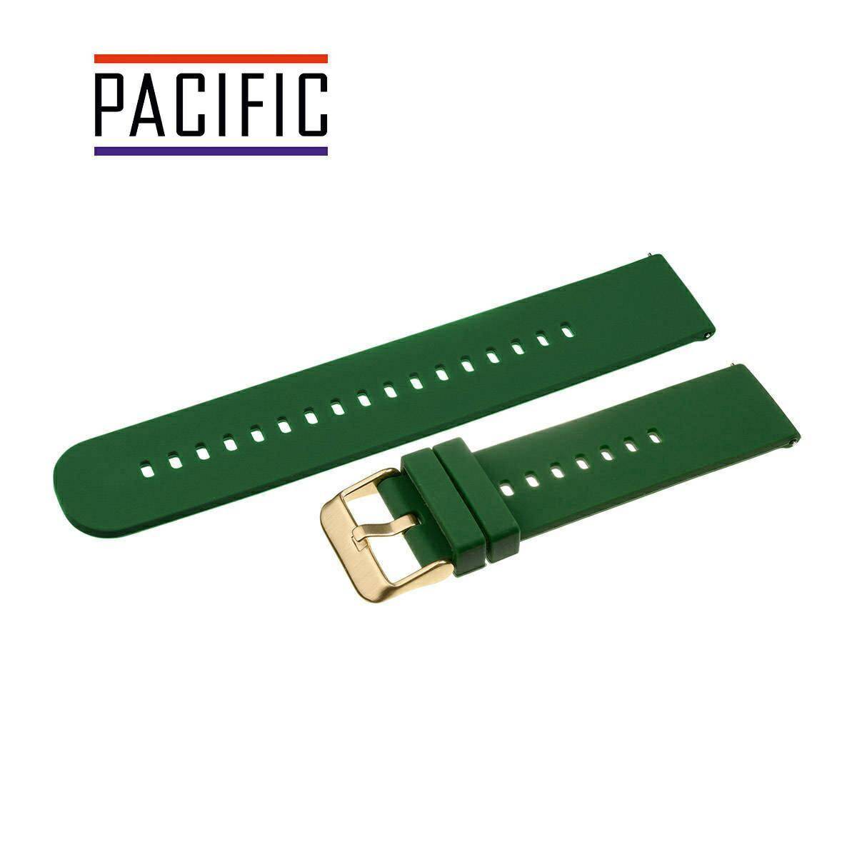 PASEK SILIKONOWY PACIFIC 18 MM U27 ciemny zielony złota sprzączka