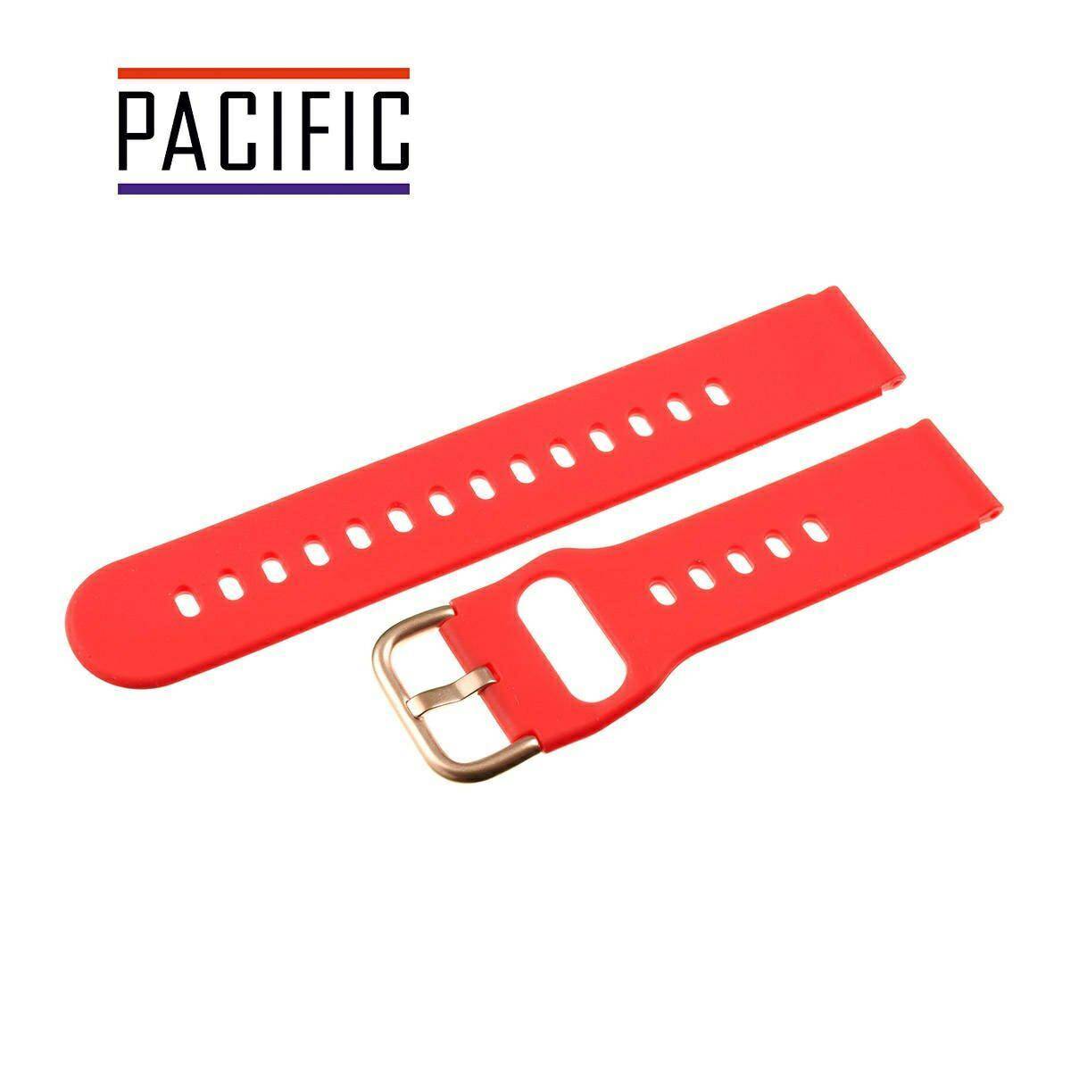 PASEK SILIKONOWY PACIFIC 20 MM U01 czerwony miedziana sprzączka