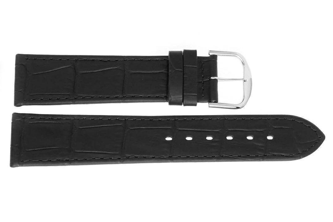 PASEK REDA 22mm XL KROKODYL czarny pasek, czarne przeszycie