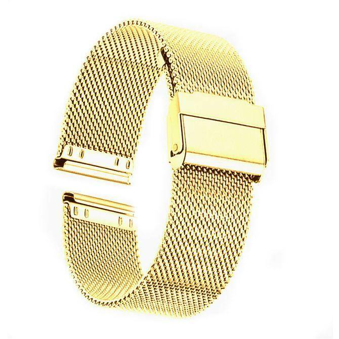 BRANSOLETA SIATKA ZŁOTA 22 MM Z ZABEZPIECZENIEM SPLOT 0,6