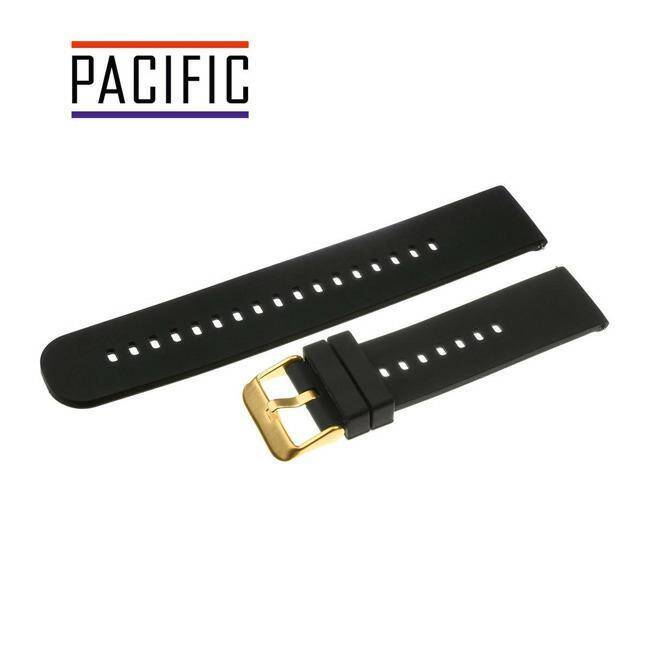 PASEK SILIKONOWY PACIFIC 22 MM U27 czarny złota sprzączka