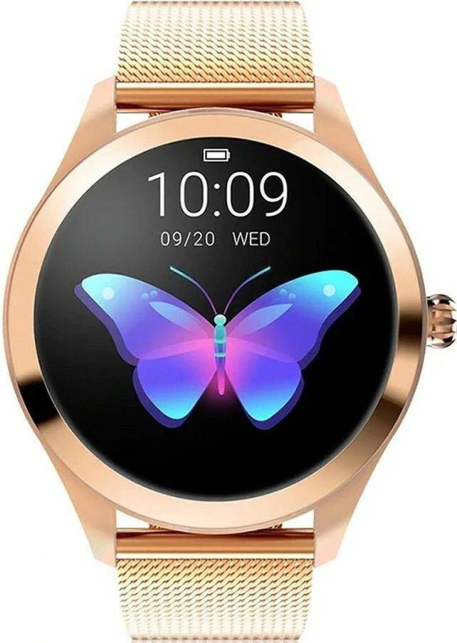 ZEGAREK SMARTWATCH DAMSKI- RUBICON MIEDZIANA KOPERTA, MIEDZIANA SIATKA RNBE37