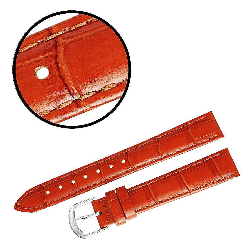 PASEK REDA 16mm KROKODYL jasnobrązowy pasek, brązowe przeszycie