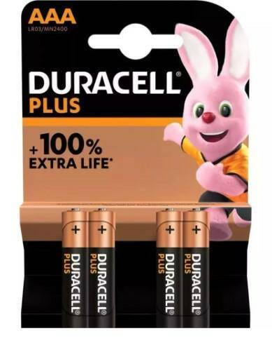 BATERIA DURACELL LR03 PLUS POWER ALKALICZNA-PAKOWANA PO 4 SZT.