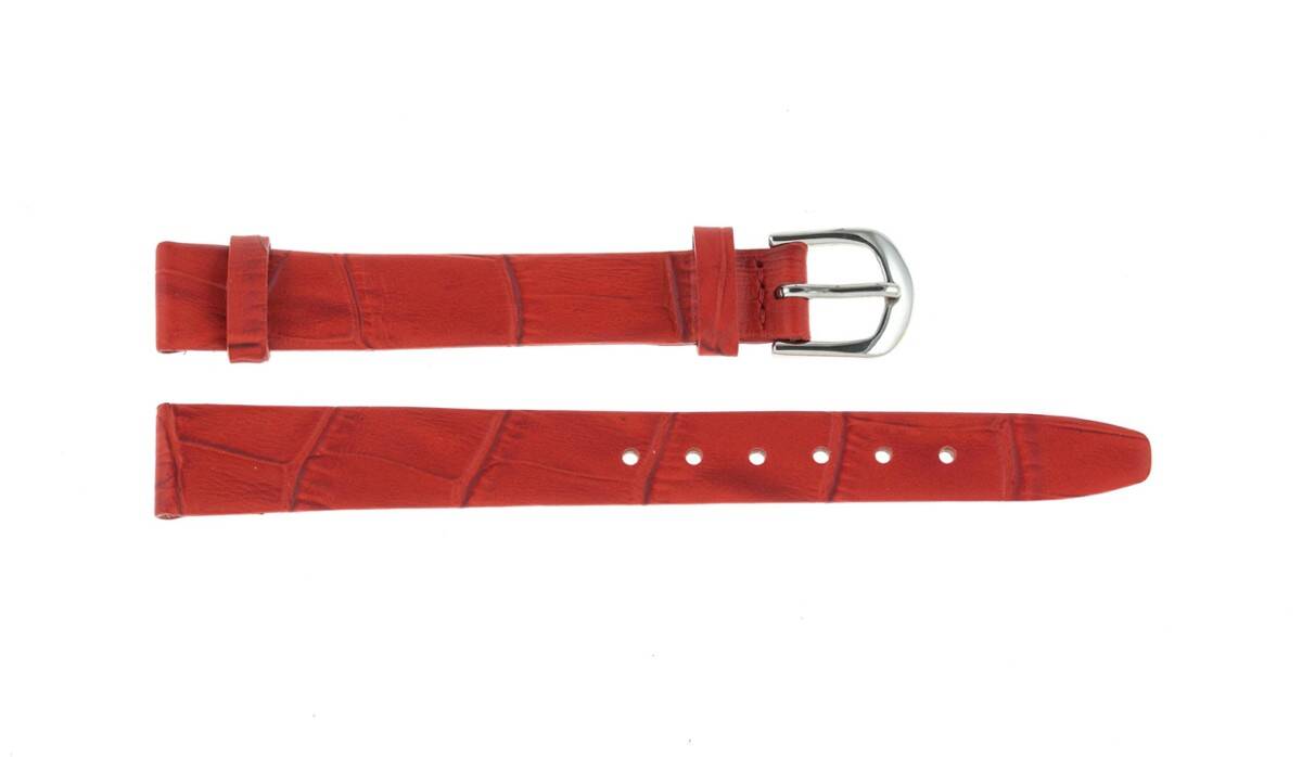 PASEK REDA 12mm KROKODYL czerwony pasek, klejony