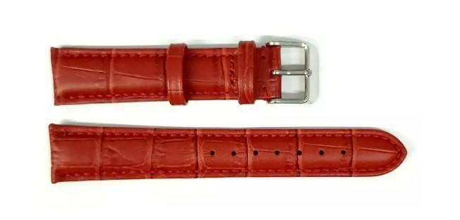 PASEK CHERMOND 14 MM A110 KROKODYL czerwony pasek, czerwone przeszycie