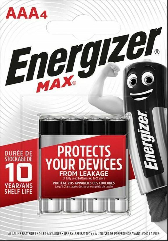 BATERIA ENERGIZER LR03 MAX AAA ALKALICZNA-PAKOWANA PO 4 SZT.