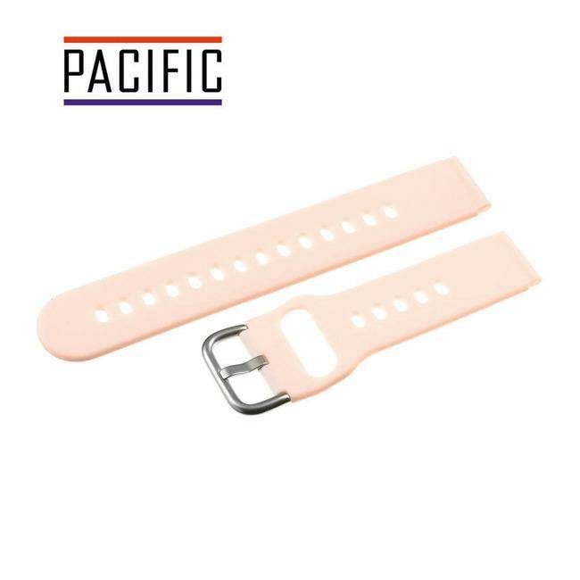 PASEK SILIKONOWY PACIFIC 22 MM U01 jasnoróżowy srebrna sprzączka