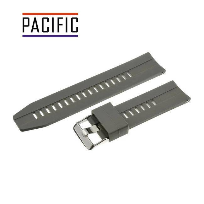 PASEK SILIKONOWY PACIFIC 20 MM U28 szary srebrna sprzączka