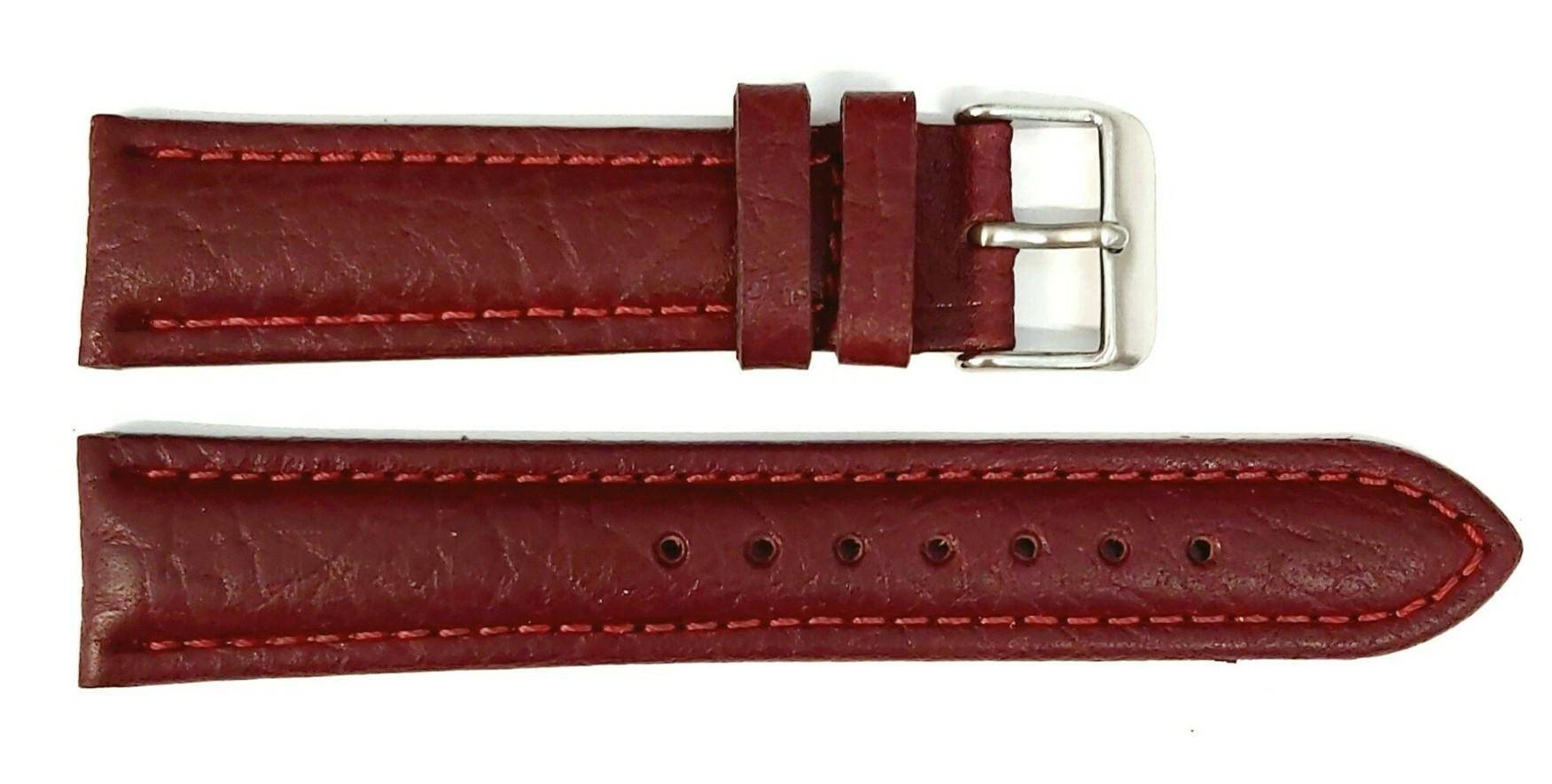 PASEK CHERMOND 18 MM B012 POLJOT bordowy pasek, czerwone przeszycie