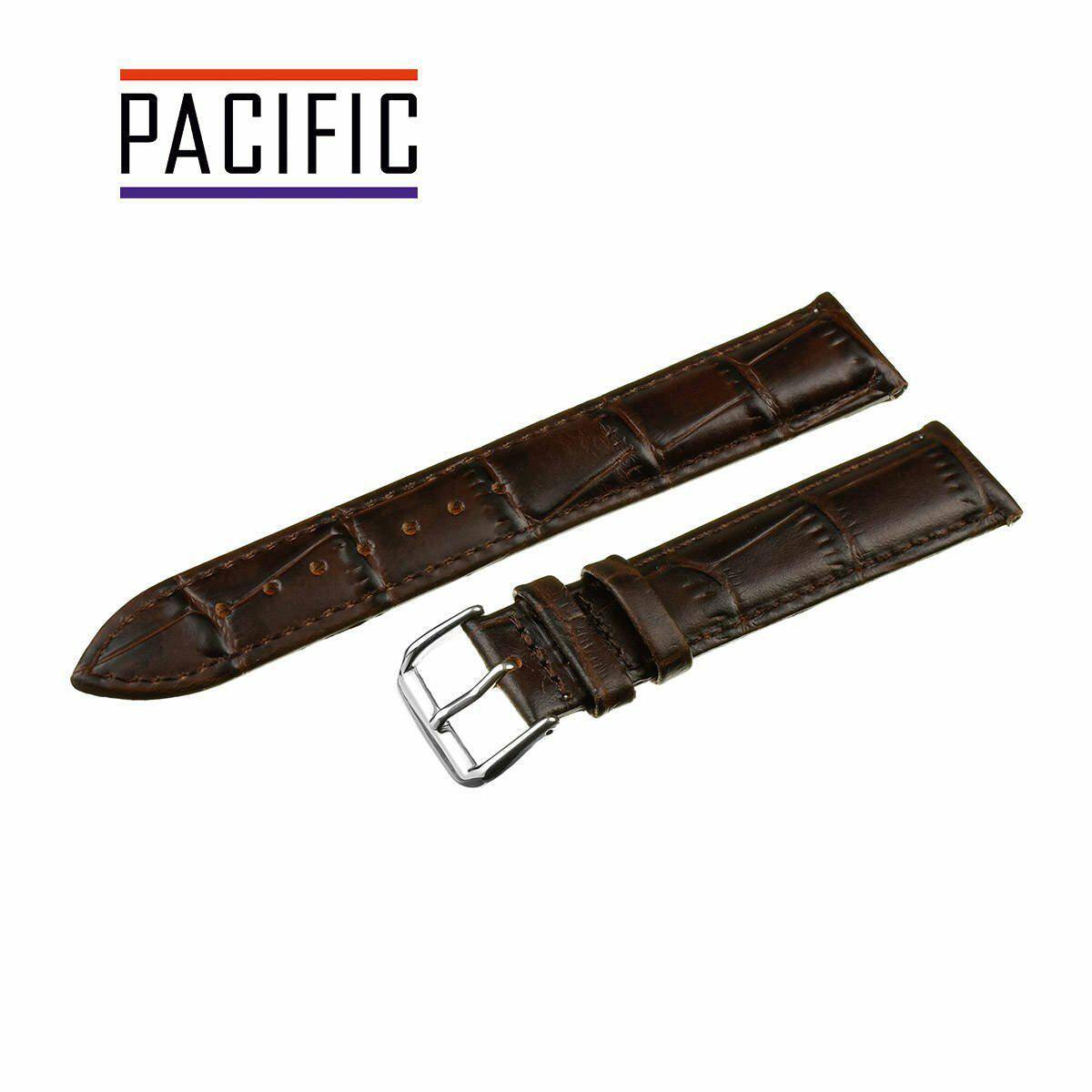 PASEK PACIFIC 22 MM XL W102L KROKODYL ciemnobrązowy pasek, brązowe przeszycie