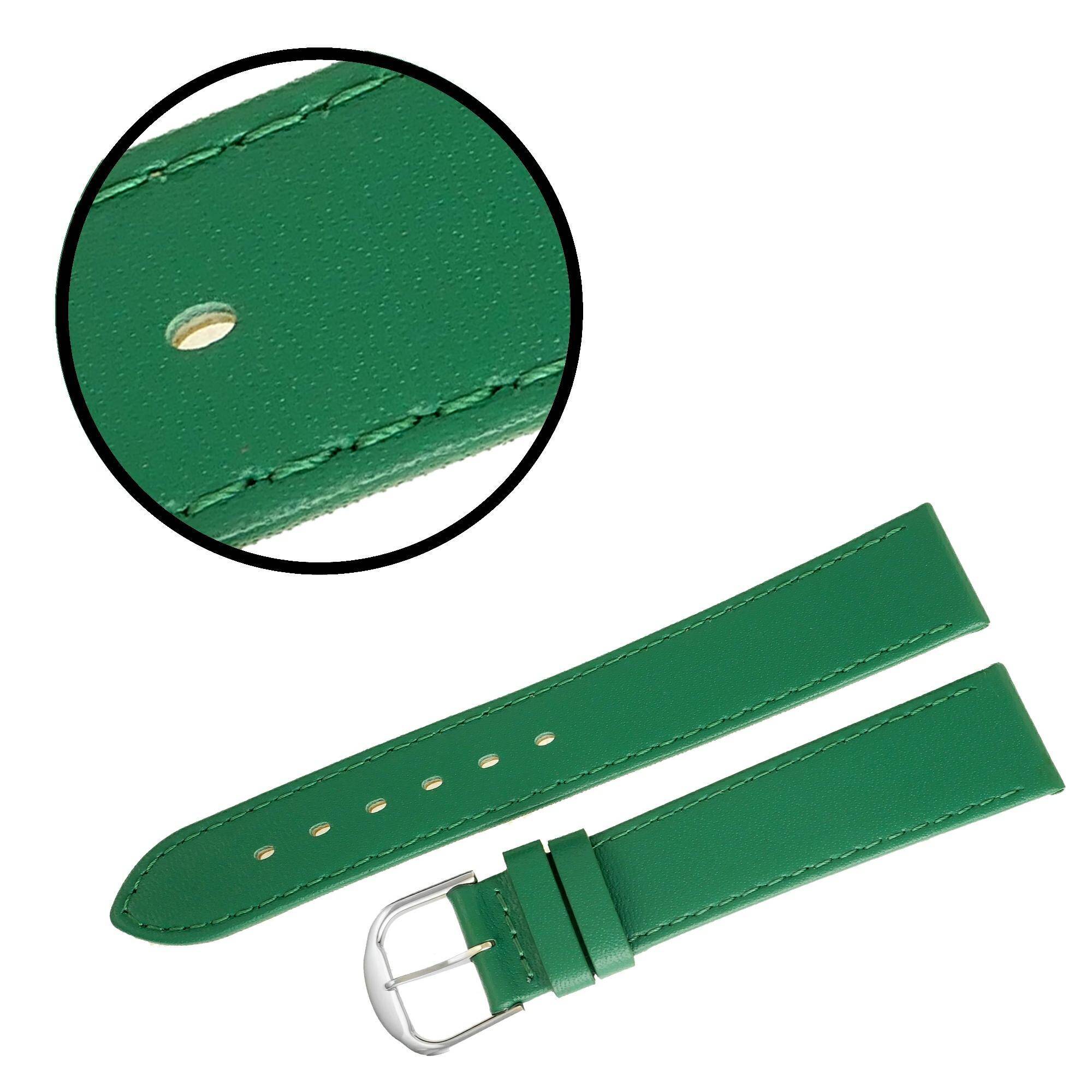 PASEK REDA 18mm GŁADKI zielony pasek, zielone przeszycie