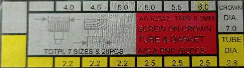 KOMPLET STALOWYCH KORONEK Z TUBUSEM KOMPLET 28 SZT SREBRNYCH I ZŁOTYCH KORONEK Z TUBUSEM