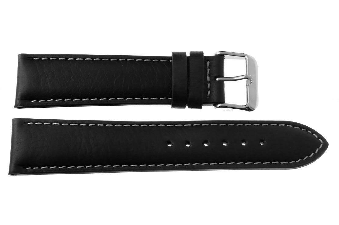 PASEK CHERMOND 26 MM A224 GŁADKI czarny pasek, białe przeszycie