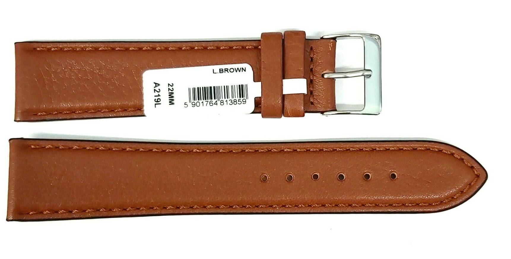 PASEK CHERMOND 26 MM A219L GŁADKI brązowy pasek, brązowe przeszycie