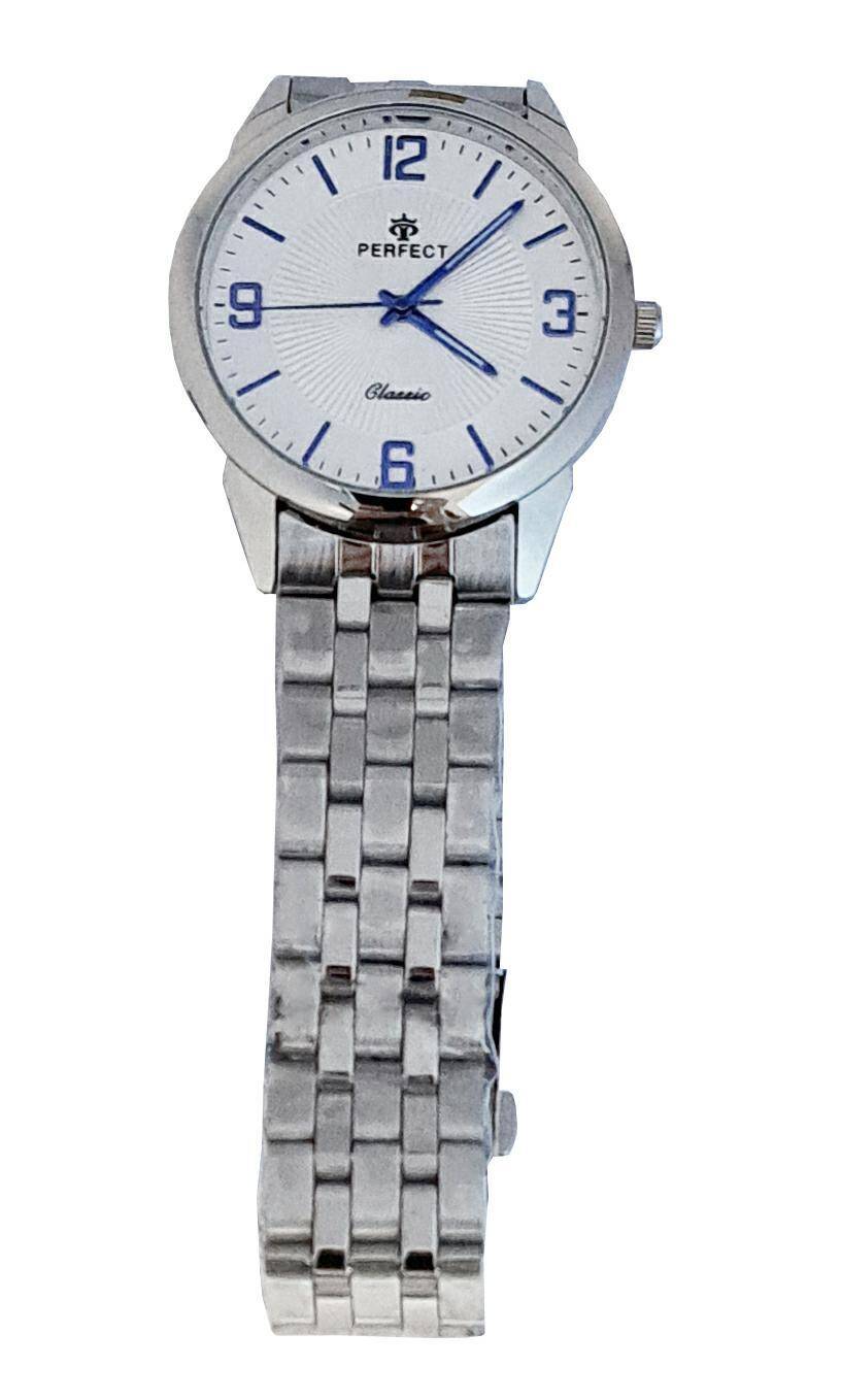 ZEGAREK PERFECT BRANSOLETA M454-1 SREBRNA KOPERTA, SREBRNA TARCZA, GRANATOWE CYFRY