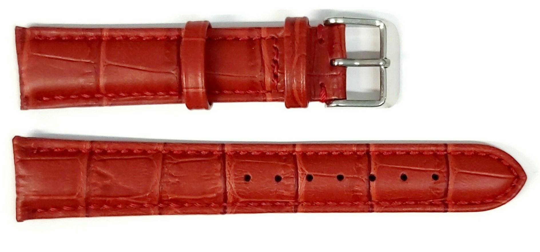 PASEK CHERMOND 12 MM A110 KROKODYL czerwony pasek, czerwone przeszycie